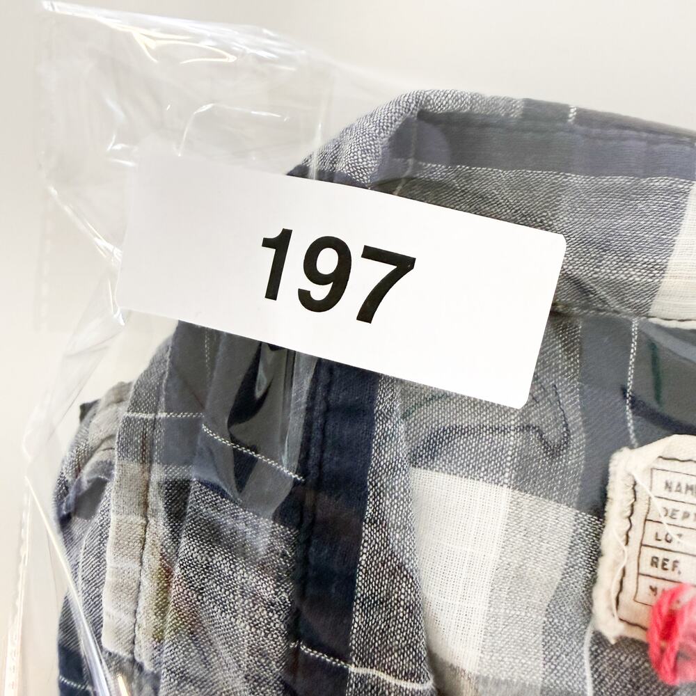 Current/Elliott Checks Button Up Shirt Blue 100% Cotton Womens - Size 1 (Small) - Picture 7 of 7